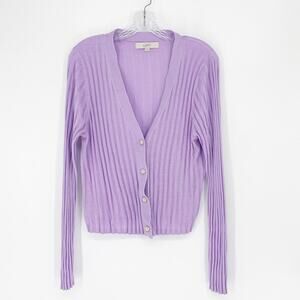 Loft Button-Up Rib Cardigan Size XL